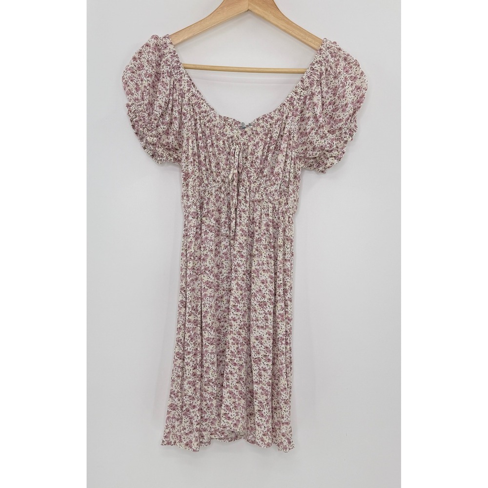 Sky & Sparrow Floral‎ Babydoll Puff Sleeve Mini Dress Sz Sm Boho Fairy Cottage
